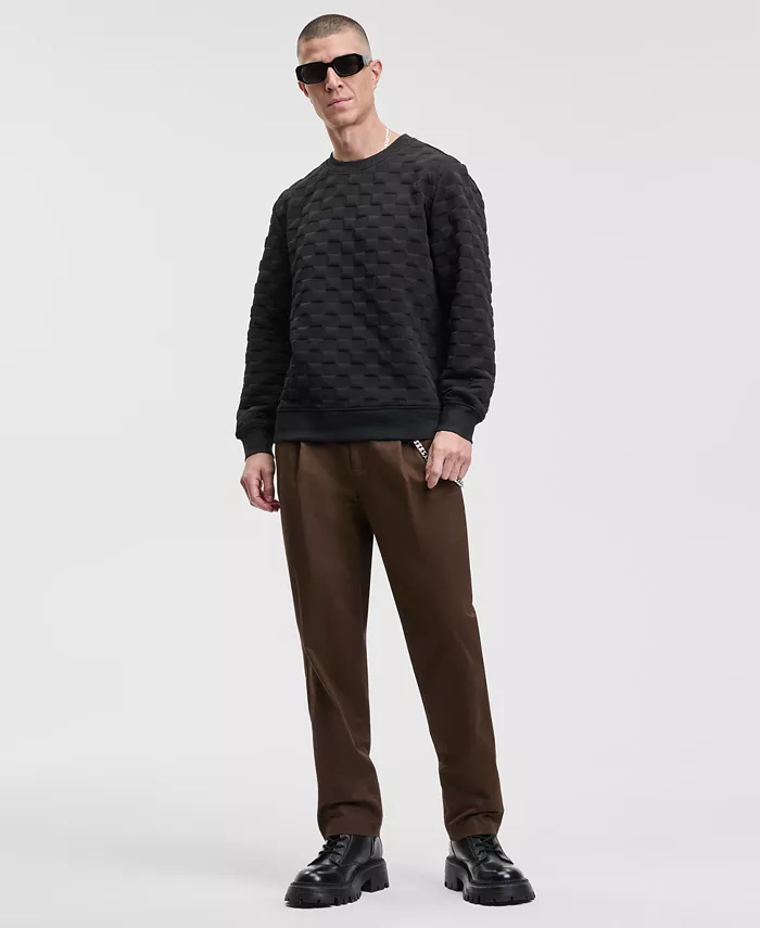 Men's Cube Textured Crewneck Sweatshirt - thumbnail 3