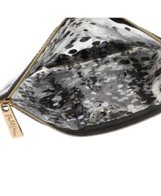 Spirit Squad Confetti Everything Pouch Makeup Bag Travel BagCosmetic Bag for Women (Blackout