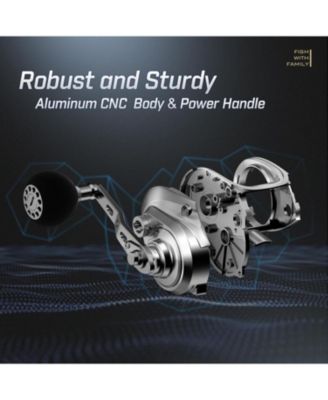 Alijoz Baitcaster Fishing Reel, 300 Size Baitcasting Reel, 33Lbs Max Drag, Freshwater Low Profile Casting Reel for Musky, 6.6:1/8.1:1 Gear Ratio