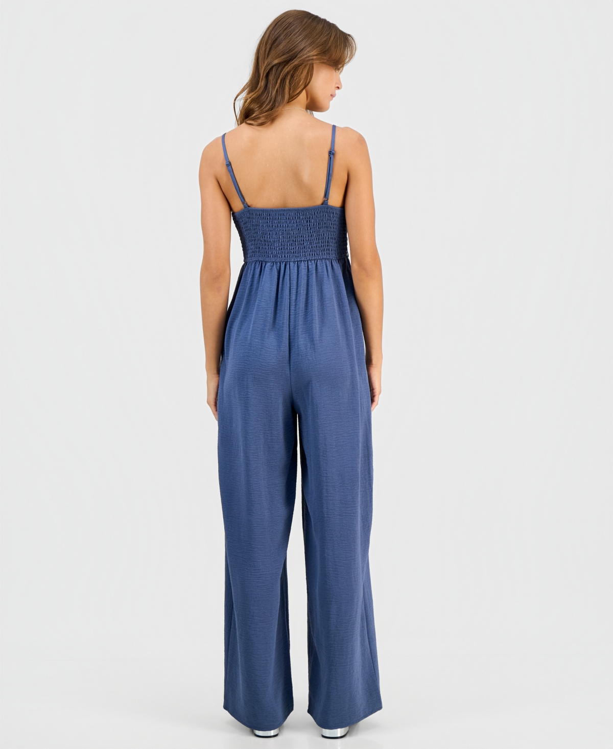 Sincerely Jules Juniors' Crochet-Bust Sleeveless Jumpsuit