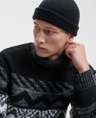 Men's Relaxed Fit Long Sleeve Fair Isle Turtleneck Sweater, Macy Exclusive