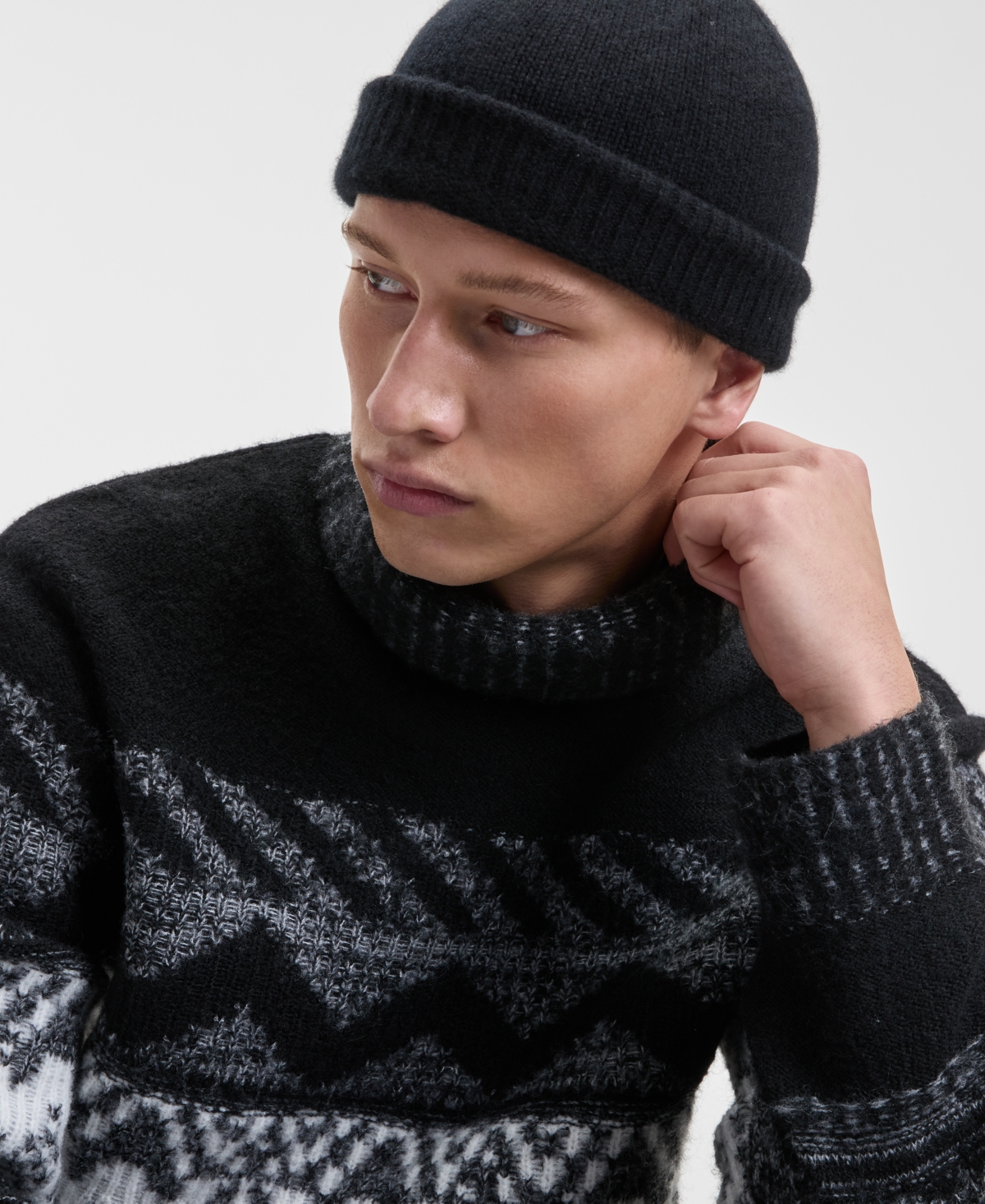 Mode of One Men's Relaxed Fit Long Sleeve Fair Isle Turtleneck Sweater, Macy Exclusive