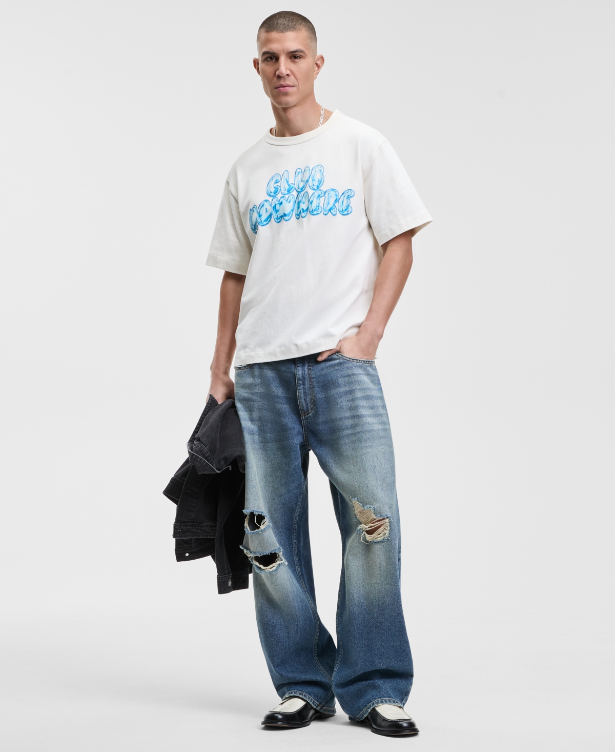 Mode of One Men's Club Nowhere Relaxed Fit Short Sleeve Crewneck Graphic T-Shirt, Macy's Exclusive