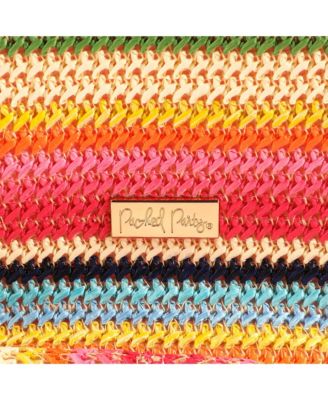 Smiley Face Woven Rainbow Tote | Beach Bag | Work Bag