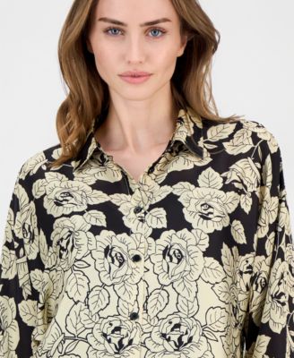 Women's Printed Dolman-Sleeve Blouse