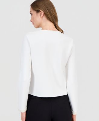 Women's Embellished Pearl-Trim Cardigan