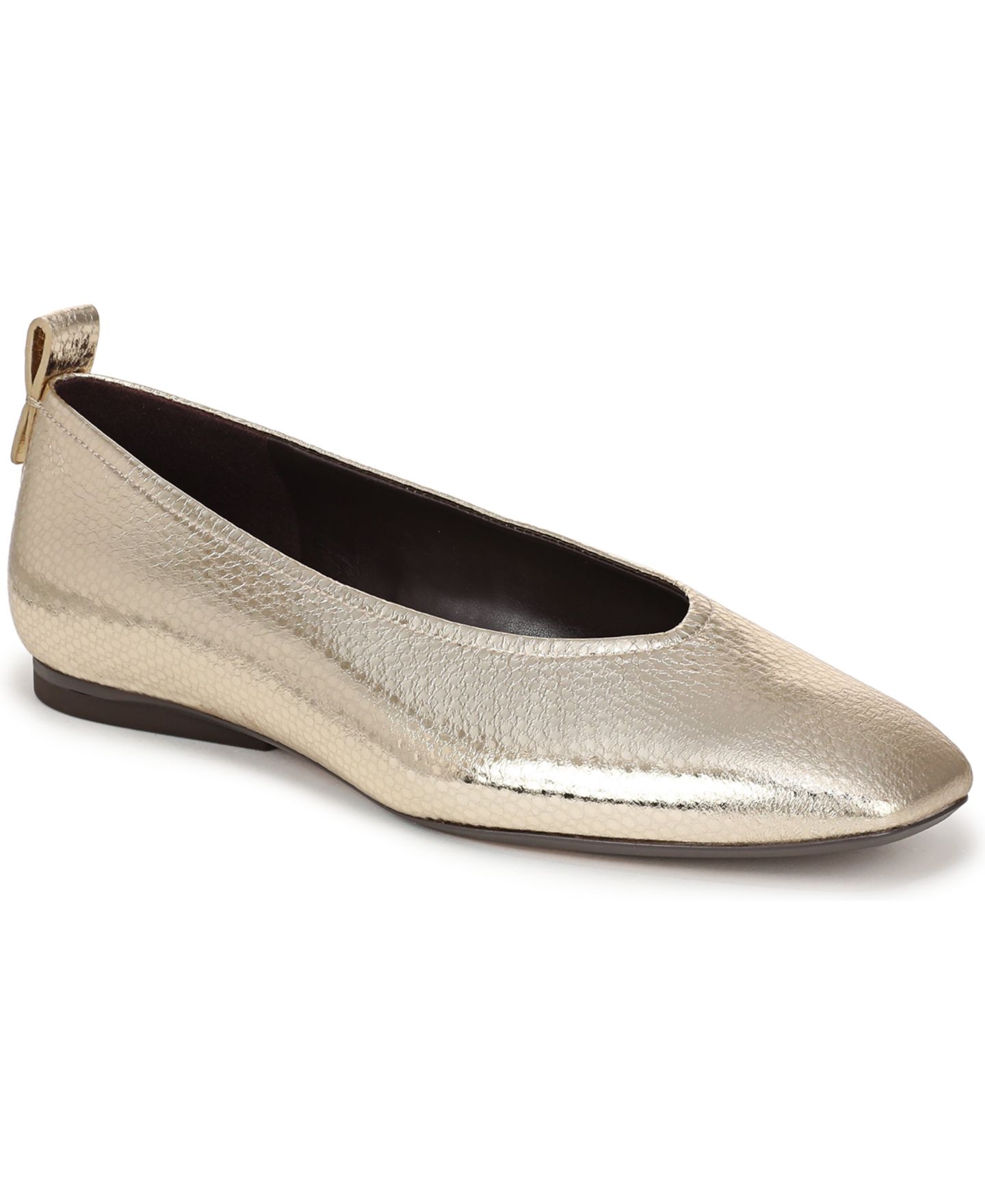 Женские балетки 27 EDIT Naturalizer Carla Square Toe Ballet Flats, цвет: Светлый золотой кожаный — фото 1