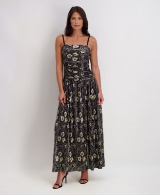 kensie - Women's Square Neck Maxi Dress