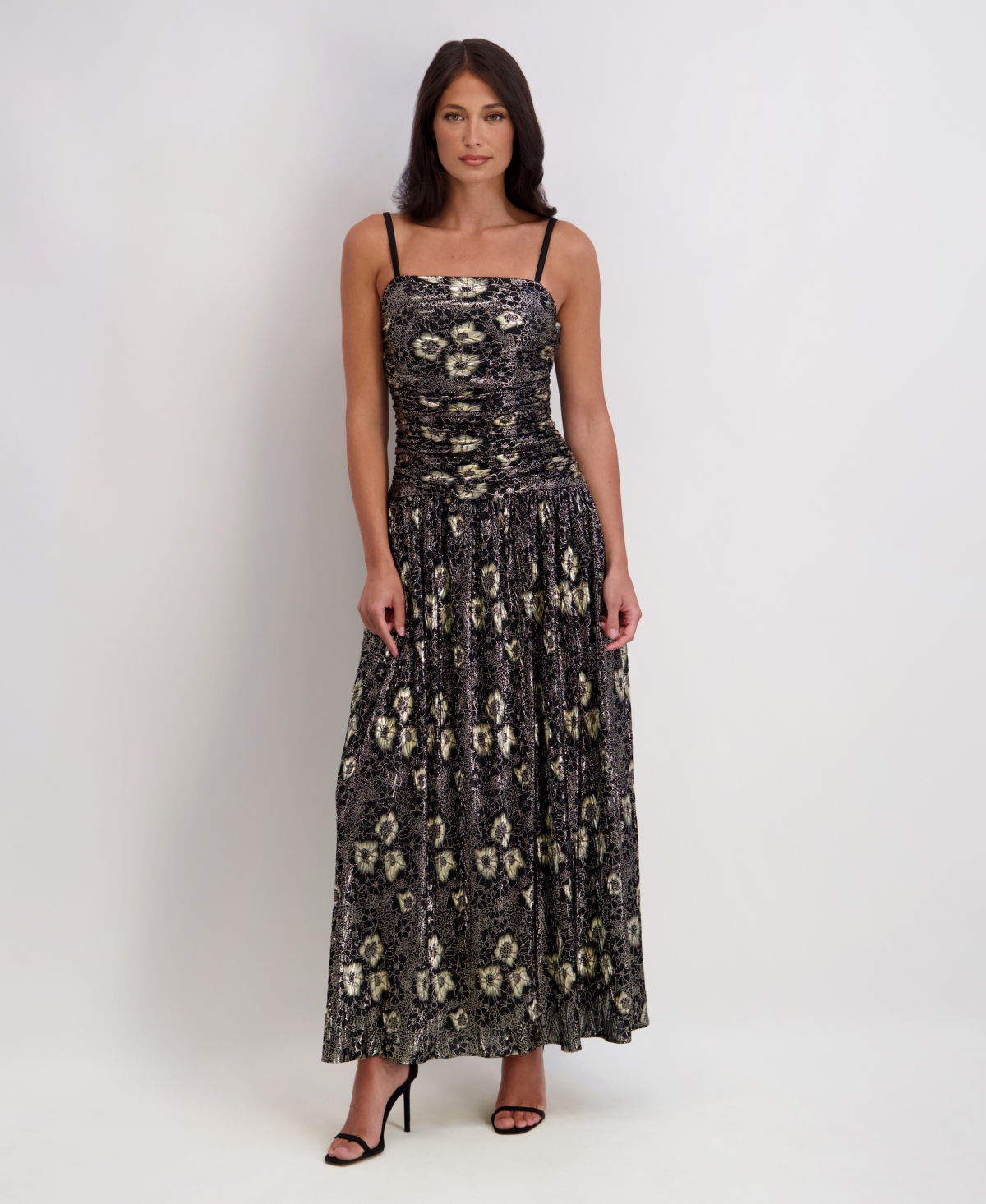 Kensie Women's Square Neck Maxi Dress In Black
