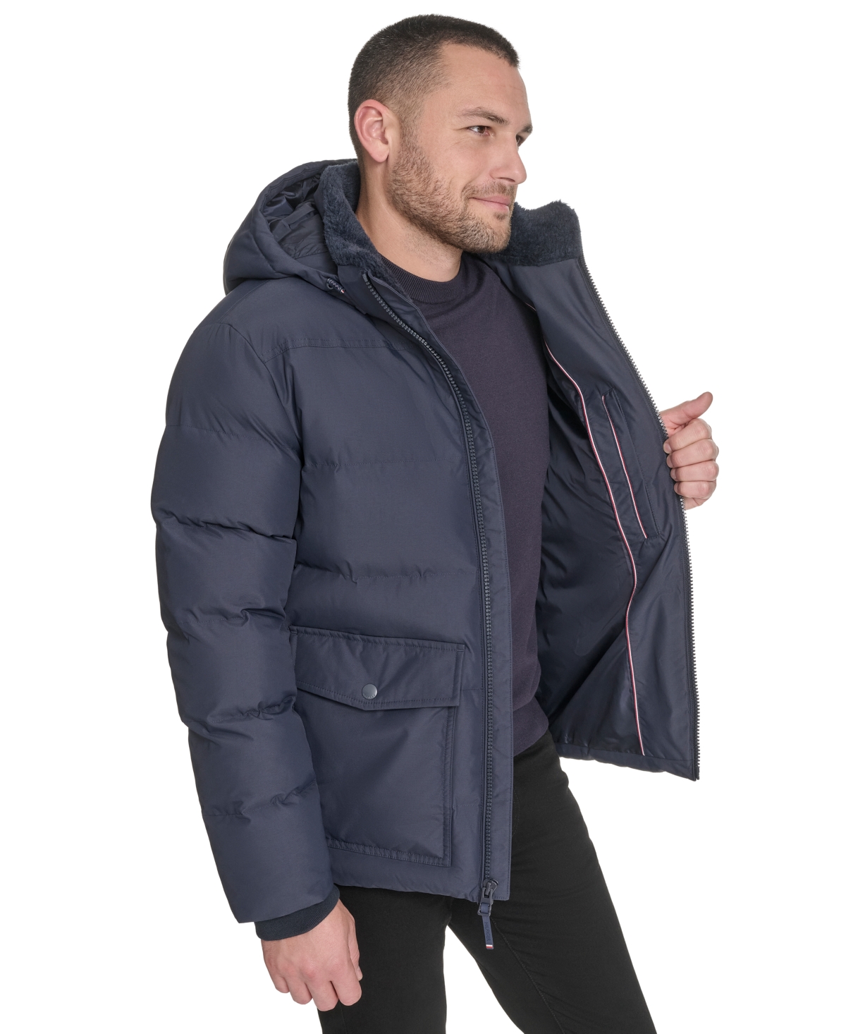 Tommy Hilfiger Men's Two Pocket Hooded Puffer Jacket