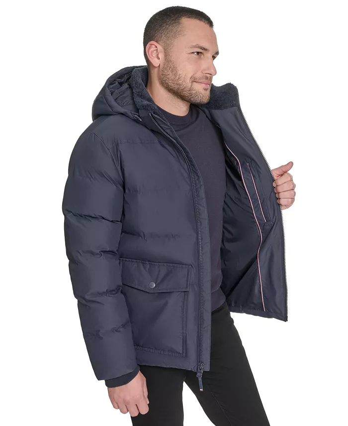 Men's Two Pocket Hooded Puffer Jacket - thumbnail 5