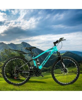 26-Inch 21-Speed Mountain Bike with Full Suspension and Disc Brakes for Off-Road Adventure