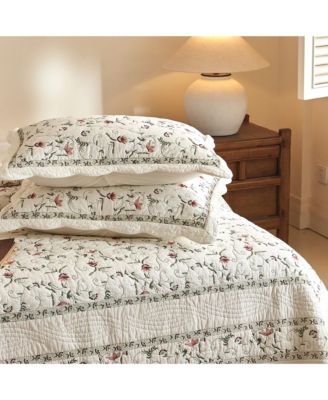 3Pcs 100% Cotton Embroidery Delicate Floral Quilt Bedspread Set King