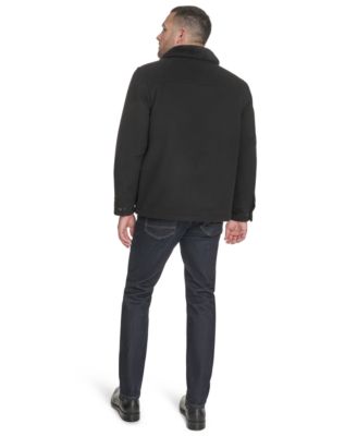 Men's Wool Blend Jacket with Sherpa Collar