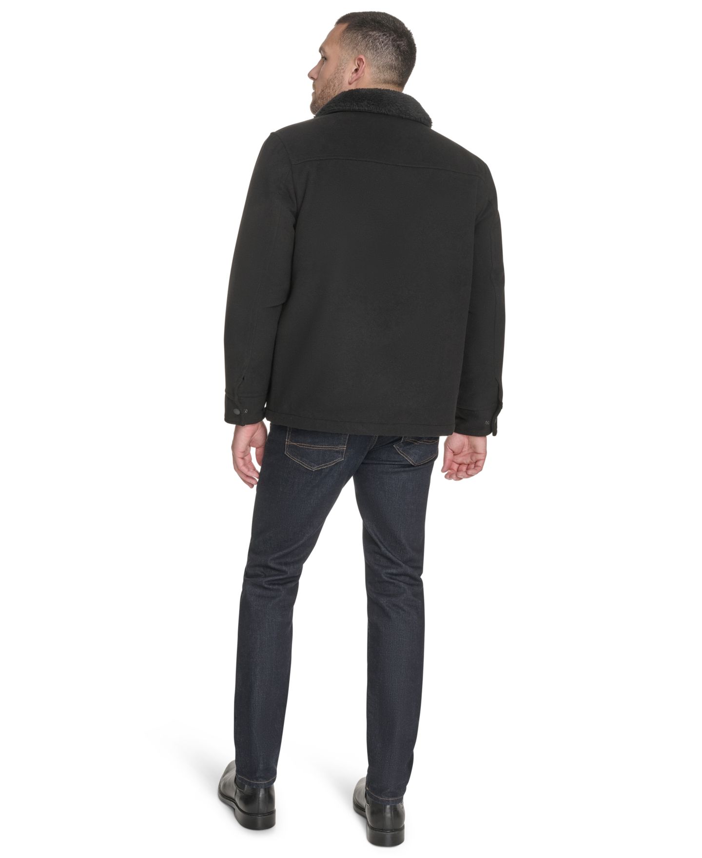 Мужская куртка Tommy Hilfiger Wool Blend Jacket with Sherpa Collar, цвет: Чёрный — фото 6