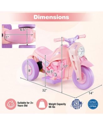 6V Kids Bubble Car Electric Ride on Motorcycle w/ Music Button & LED Headlight