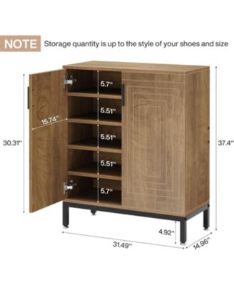 Shoe Cabinet, 20 Pairs Entryway Shoe Storage Cabinet with Shelves, 5-Tier Modern Free Standing Shoe Racks