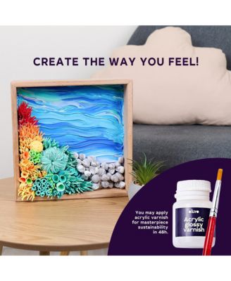 OKTO Air-Dry Clay 3D Painting Kit – Mood Ocean Calm (8.3 x 8.3 in)