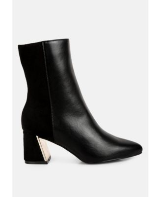 Womens Desire Suede Back Panel High Ankle Boots