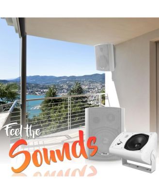Bluetooth Wall Mount Speaker System - Active Powered Wall Mount Home Speakers, MP3/AUX/RCA Input (5.25   -inch, 300 Watt MAX)