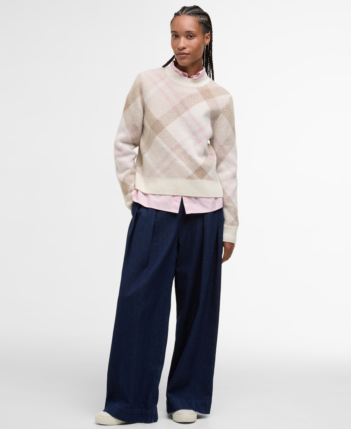 Barbour Sara Plaid Wool Blend Sweater In Multi