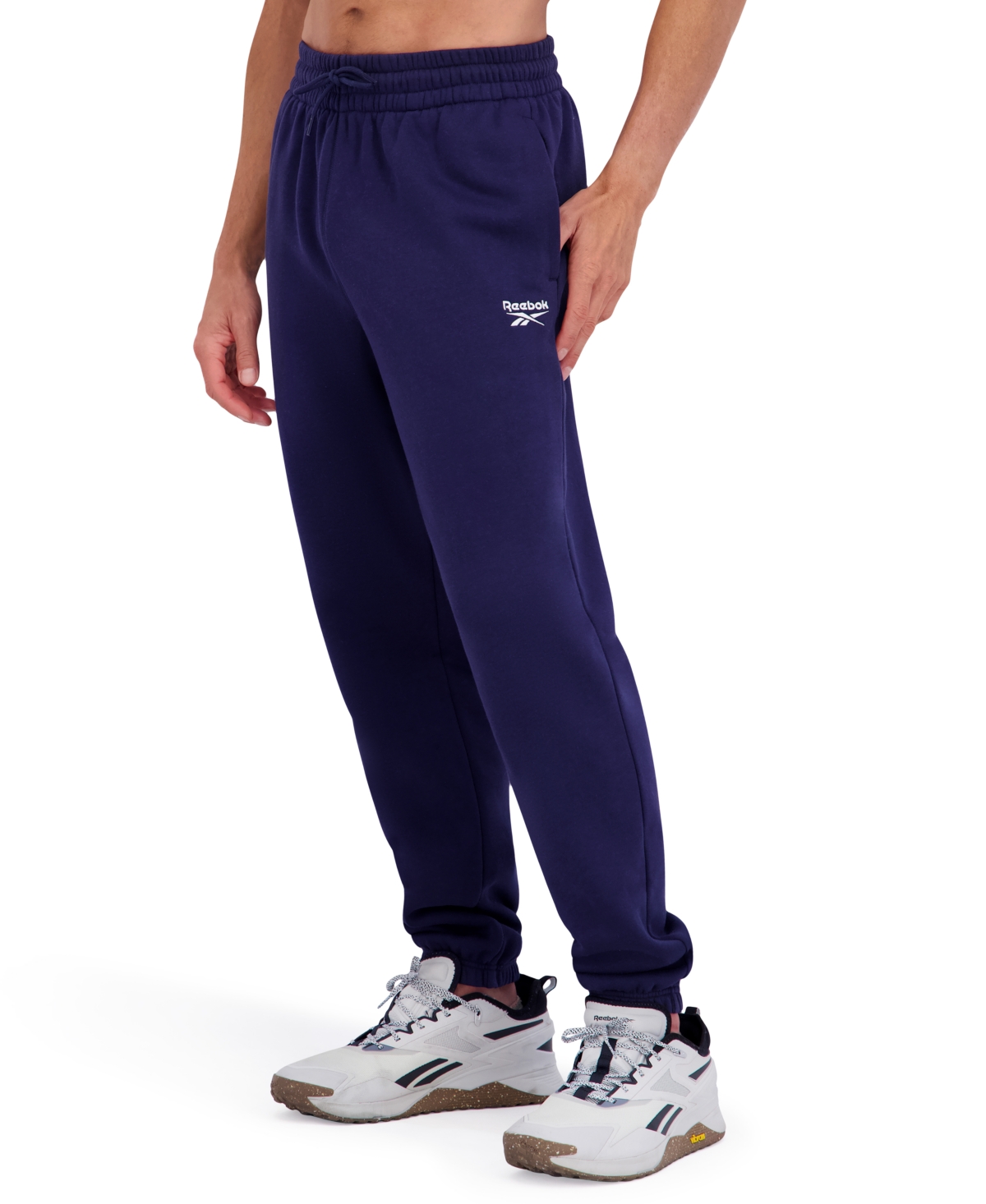 Reebok Men's Regular Fit Fleece Joggers In Blue