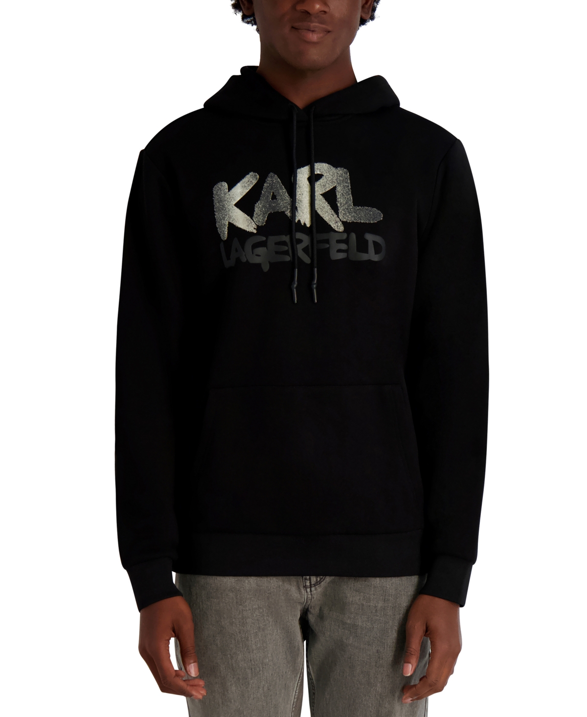 Karl Lagerfeld Paris Men's Graffiti Textured Pull-On Sweatshirt