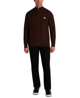 Men's Full Zip Cable Knit Sweater