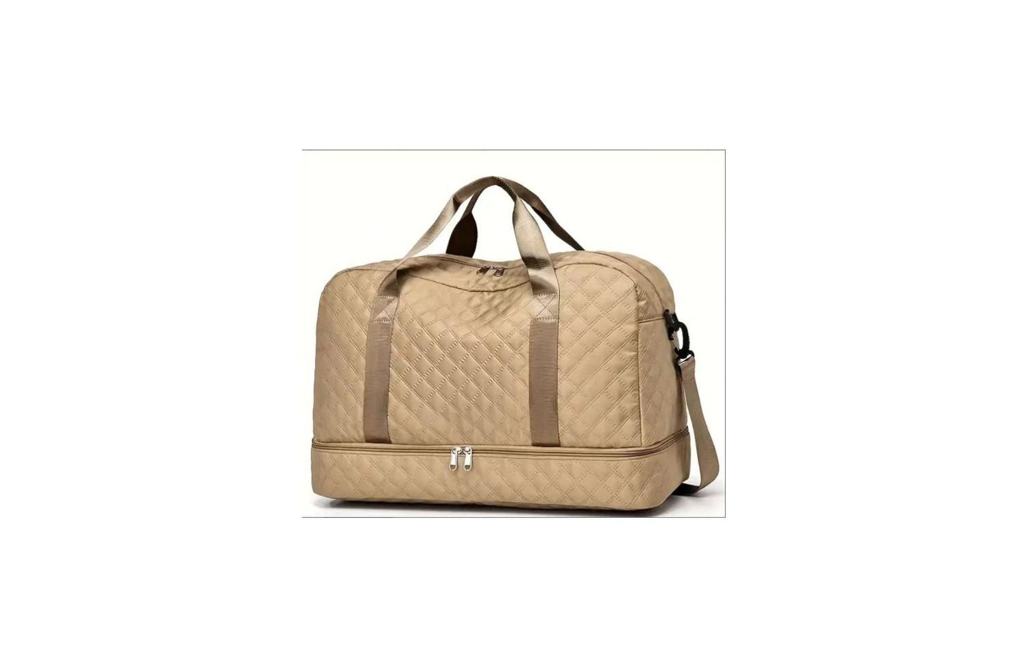 Three-dimensional Diamond Patterned Small Square Tote, Crossbody bag with Dry Wet Separation & Double-sided Pockets