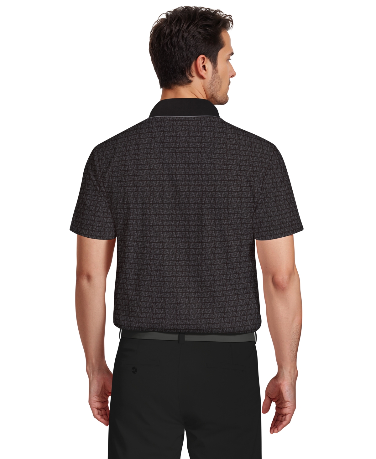 Pga Tour Men's Argyle Jacquard Polo Shirt