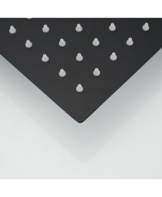 Modern Single-Handle 2-Spray Rainfall Square Shower Faucet Set with Tub Spout Combo in Matte Black Valve Included