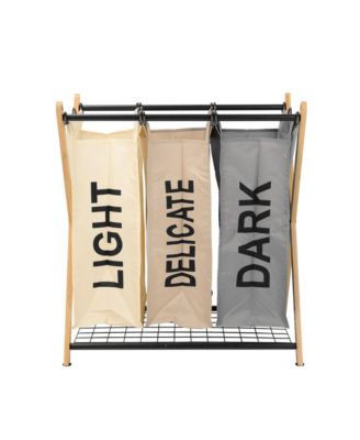 X-Frame Bamboo 3-Bag Laundry Sorter, Color