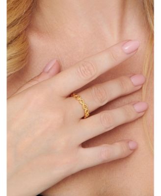 Infinity Eternity Ring in Gold Plated Sterling Silver, Size 6