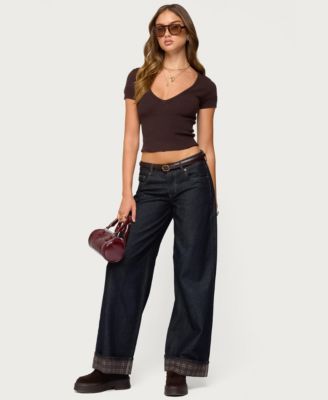 Womens Theresa V Neck Knit Top