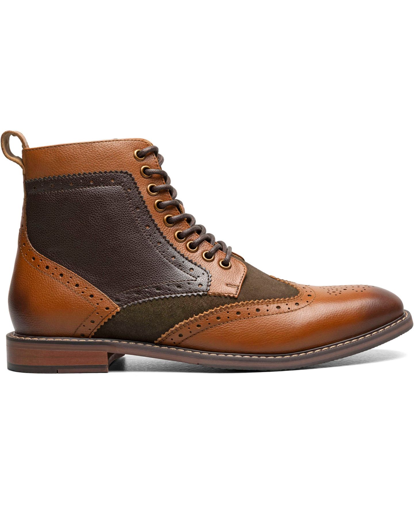 Мужские ботинки Stacy Adams Finnegan Wingtip Lace, цвет: Оливковый разноцветный — фото 3