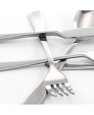 Gibbous 20 Piece Flatware Utensil Set, Stainless Steel Silverware Metal Service for 4 in Silver