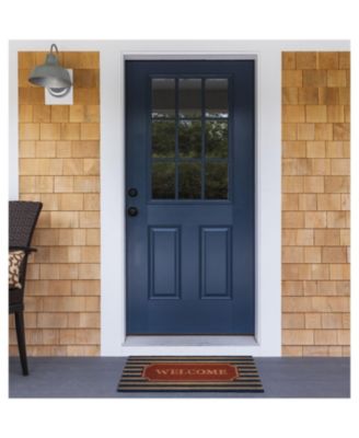 Hyde Park Half Circle Welcome Coir Bristled Outdoor All Season Welcome Mat With Rubber Trim - 18"x30"