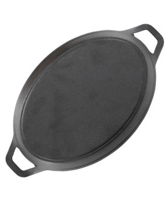 6 Piece Mini Cast Iron Oval Pan with Wood Tray Set