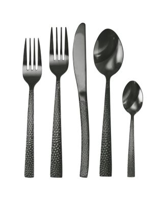 Baily 20 Piece Flatware Utensil Set, Stainless Steel Silverware Metal Service for 4 in Black