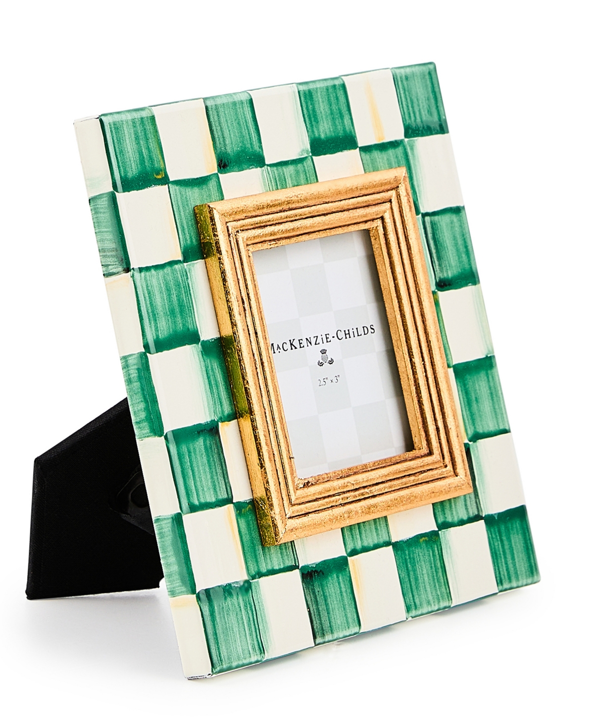 Mackenzie-Childs Emerald Check 2.5" x 3" Frame