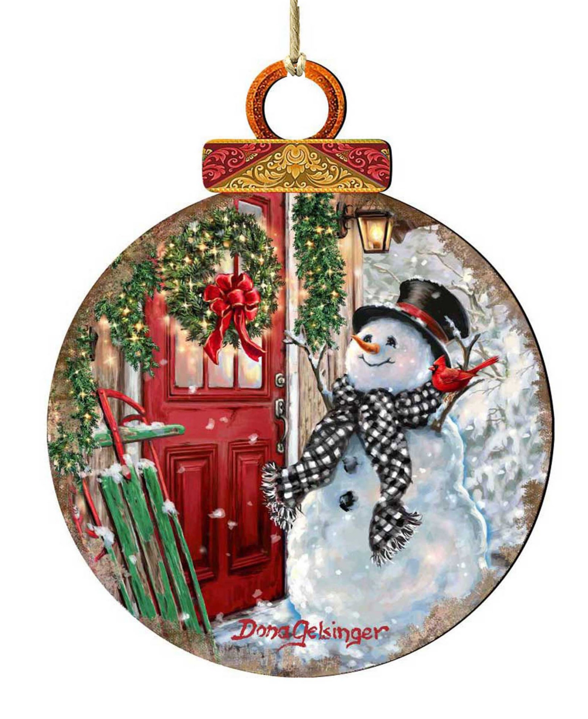 Designocracy Winter Arrival Snowman Holiday Ornament In Multi