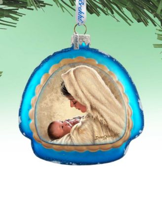 Mother of God Glass Christmas Ornament