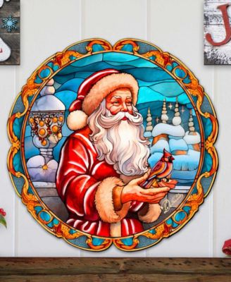 Santa with Cardinal Holiday D&eacute;cor