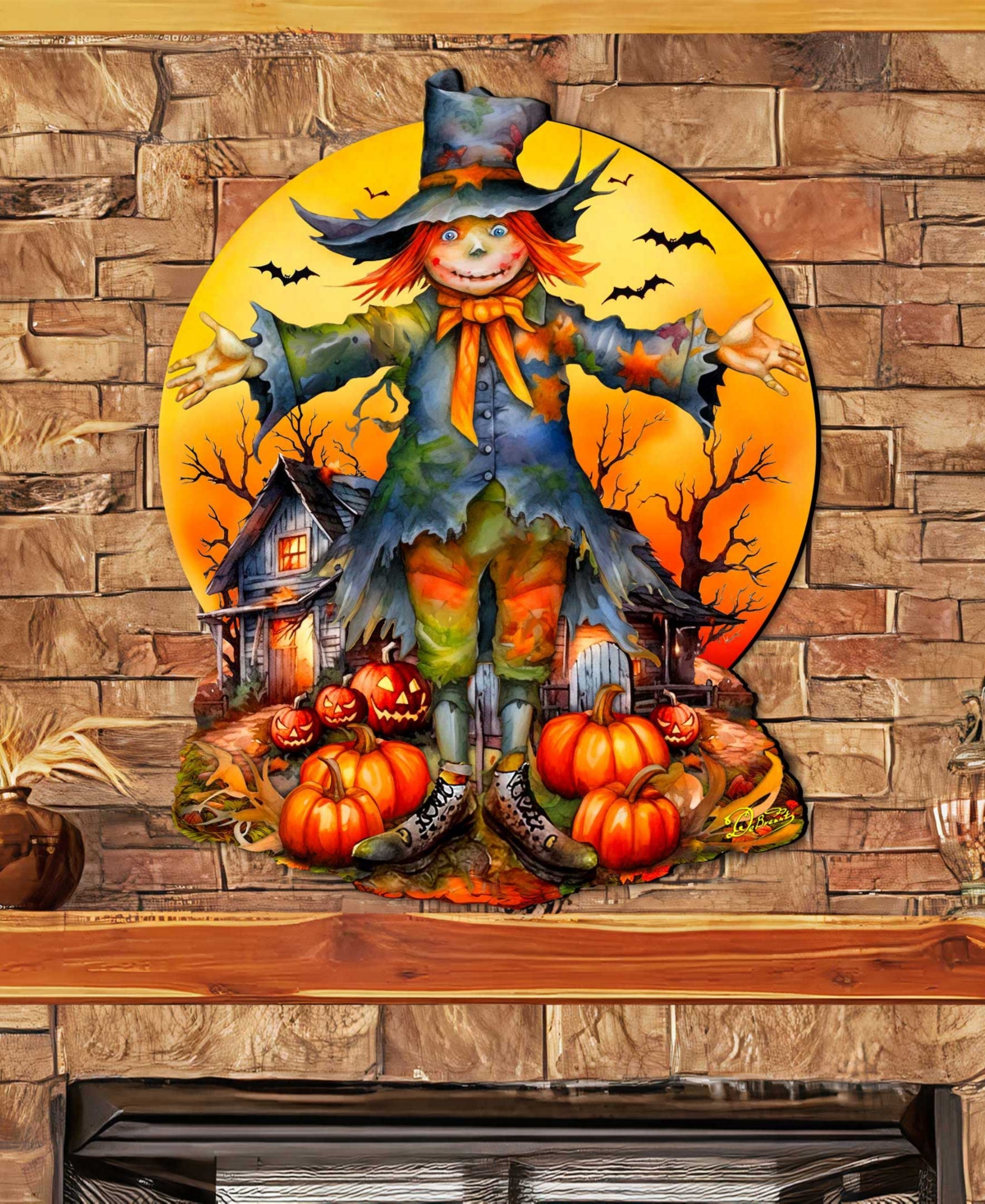 Designocracy Scarecrow Holiday Door Decor