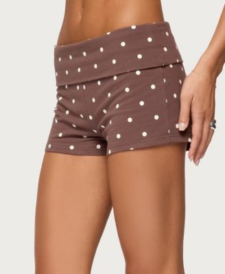 Women's Chelsie Polka Dot Foldover Shorts