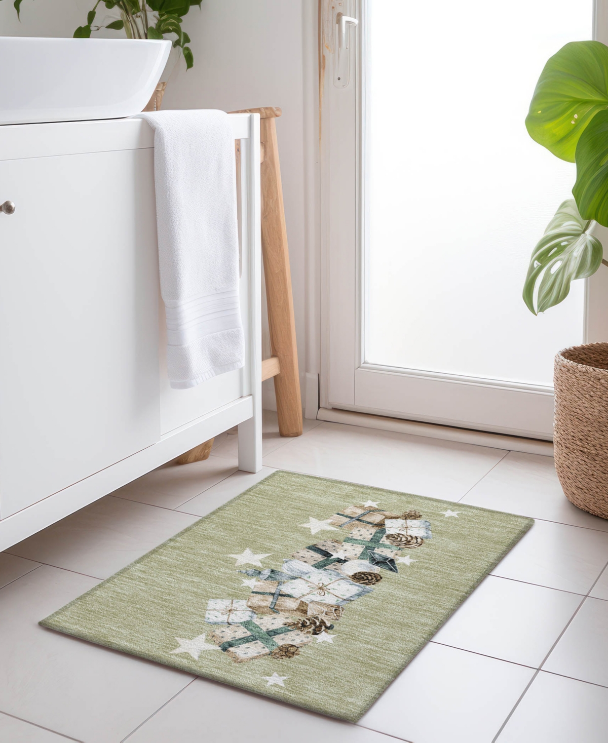 Addison Holiday Washable Indoor/outdoor Acn1825 1'8"x2'6" Area Rug In Green