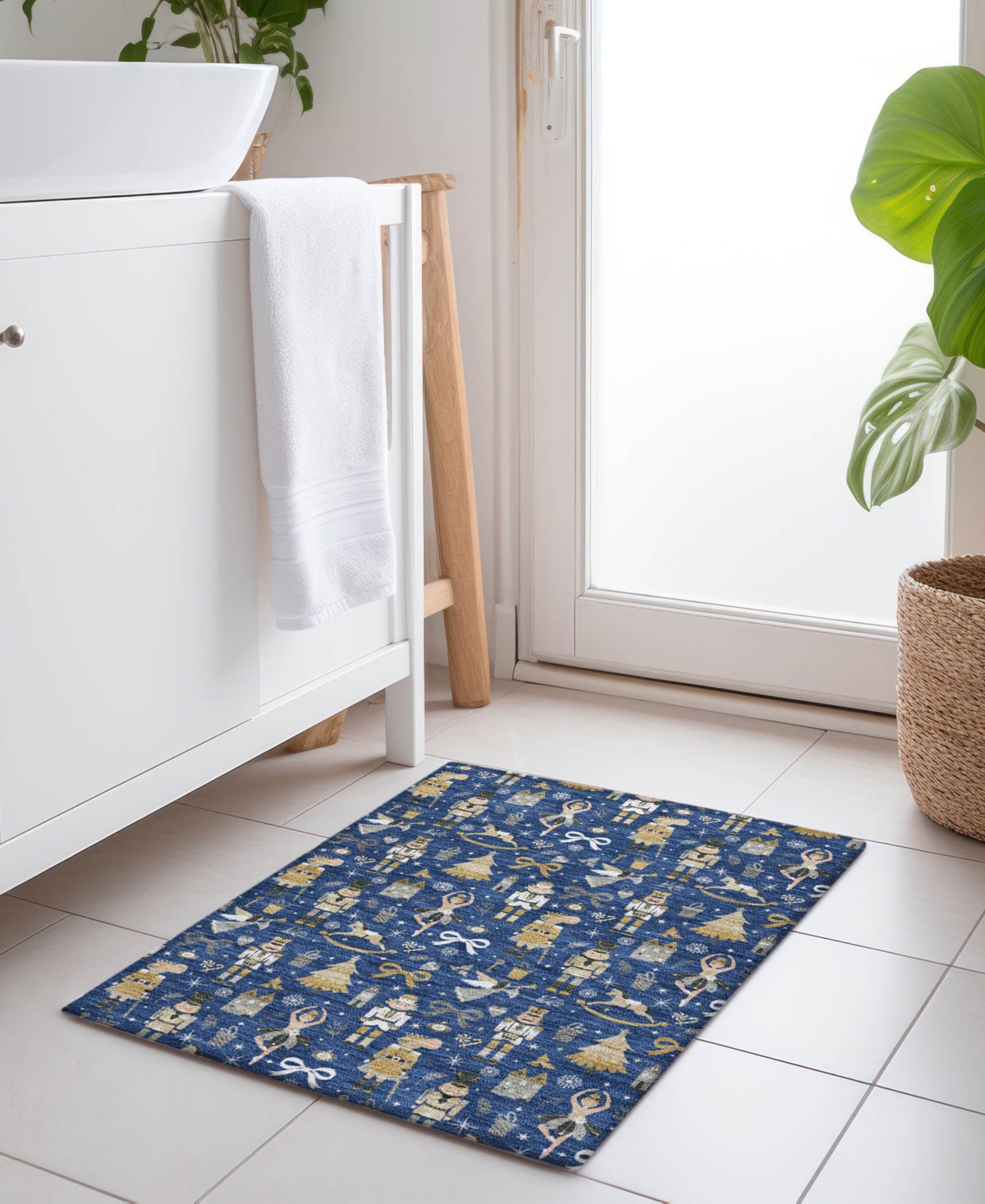 Addison Holiday Washable Indoor/outdoor Acn1827 1'8"x2'6" Area Rug In Blue