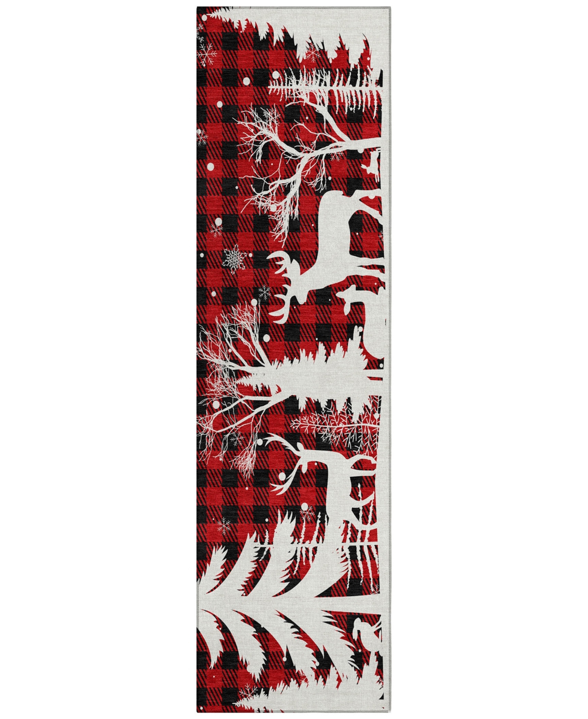 Addison Holiday Washable Indoor/outdoor Acn1824 2'3"x7'6" Runner Area Rug In Red