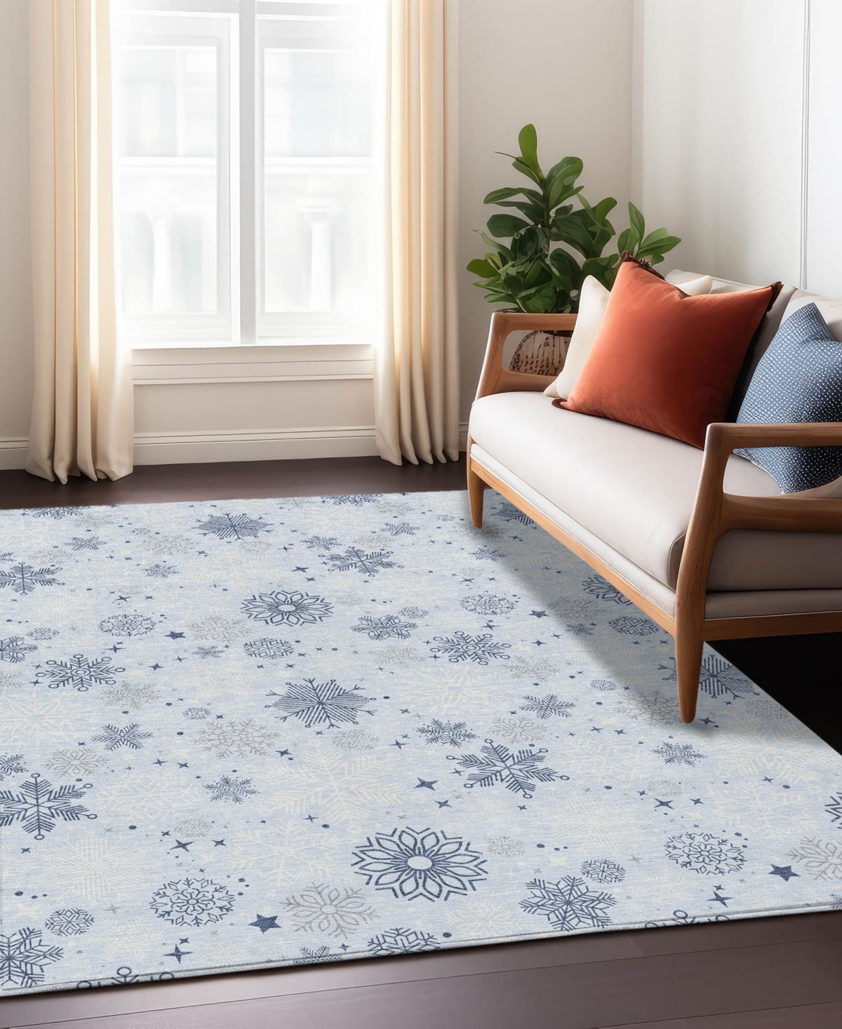 Addison Holiday Washable Indoor/outdoor Acn1823 3'x5' Area Rug In Blue
