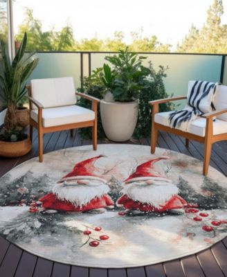 Holiday Washable Indoor/Outdoor ACN1808 8'x8' Round Area Rug